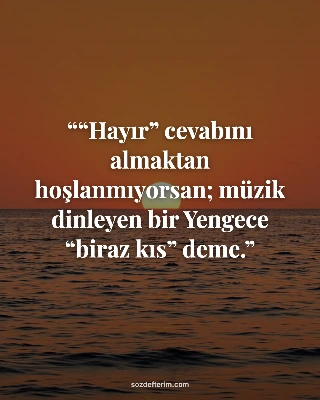 “Hayır” cevabını almaktan hoşlanmıyorsan; müzik dinleyen bir Yengece “biraz kıs” deme.