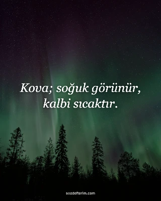 Kova; soğuk görünür, kalbi sıcaktır.