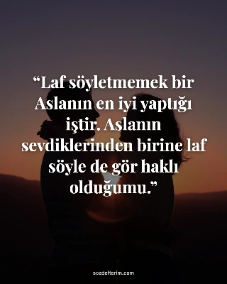 Laf söyletmemek bir Aslanın en iyi yaptığı iştir. Aslanın sevdiklerinden birine laf söyle de gör…