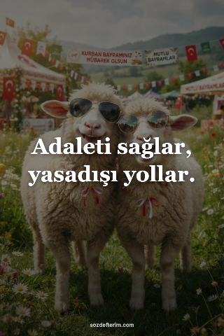 Adaleti sağlar, yasadışı yollar.