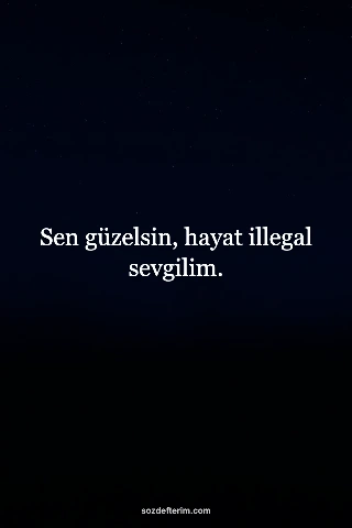 Sen güzelsin, hayat illegal sevgilim.